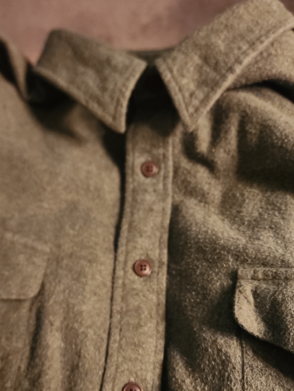 St. John's Bay Olive Army Green Flannel 2XL Mens Long Sleeve Front Pockets Shirt